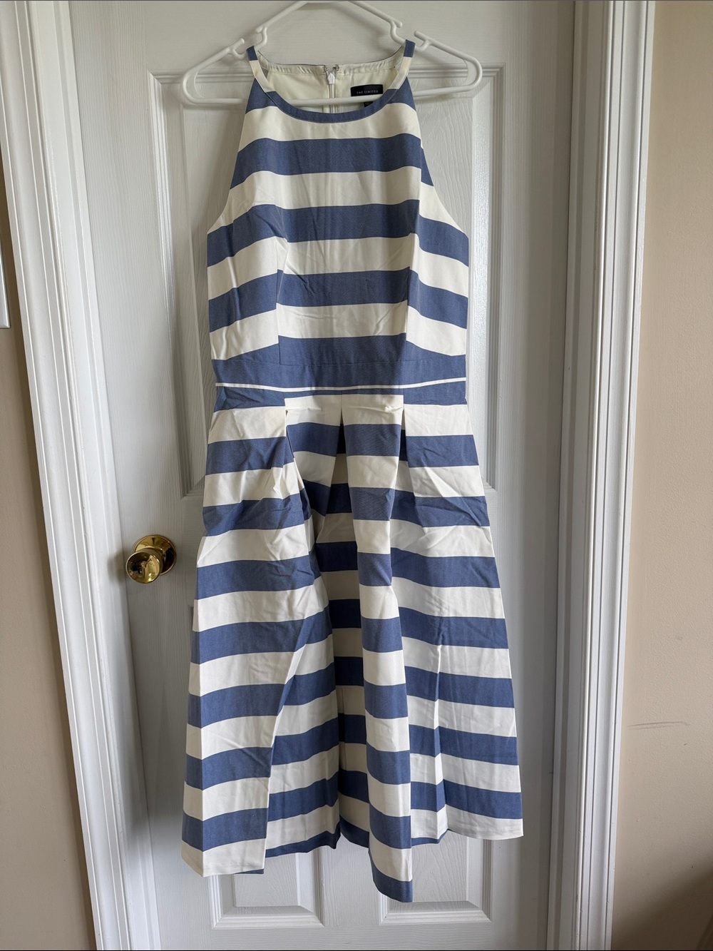NWT The Limited Blue and White Striped Halter Midi Dress - Picture 9 of 16